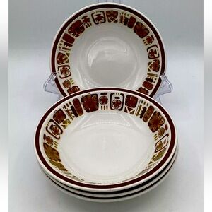 Style House Durastone Panorama Esperanto pattern 7.5' Bowls Set Of 4 Vintage